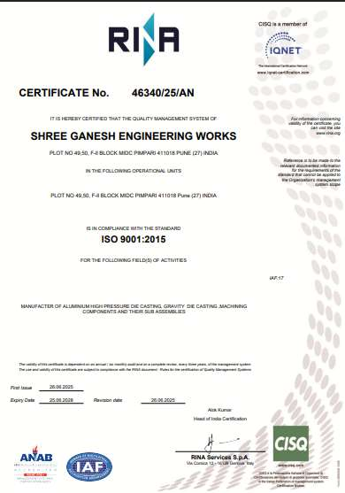ISO 9001:2015 certificate