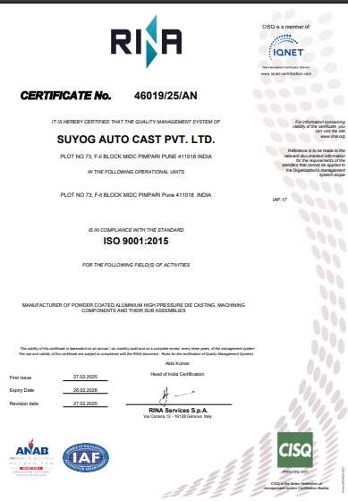 ISO 9001:2015 certificate
